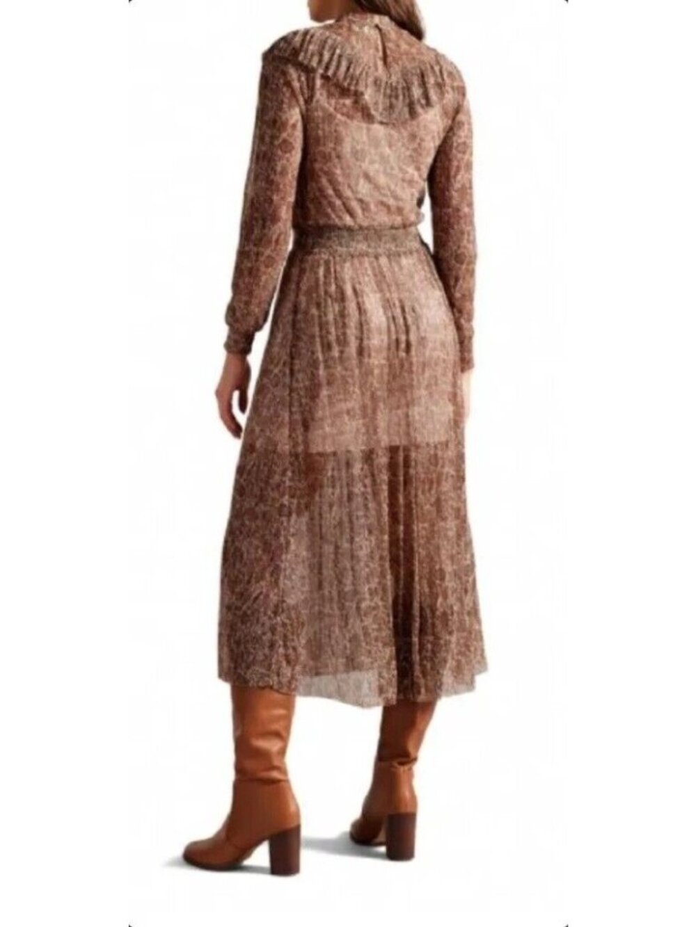Ted Baker Long Sleeve Midi Dress Size 2 US New With Tag - Picture 4 of 4